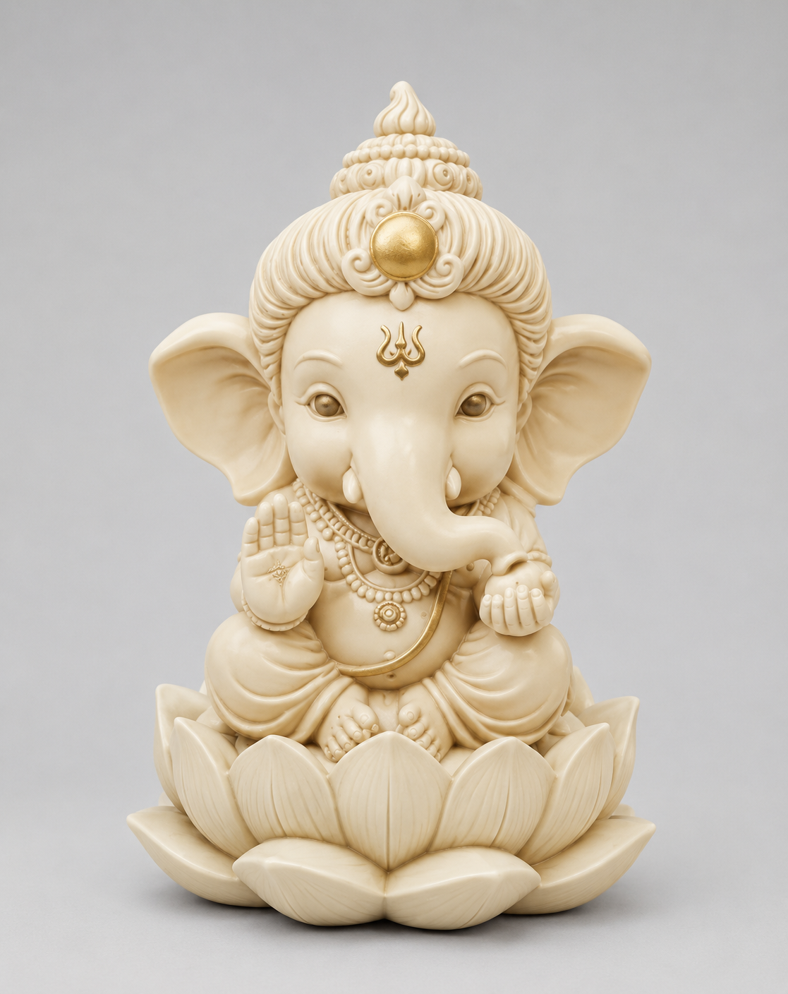 Ganesha Little Kamal Flawer 3D Model (5 Inch)